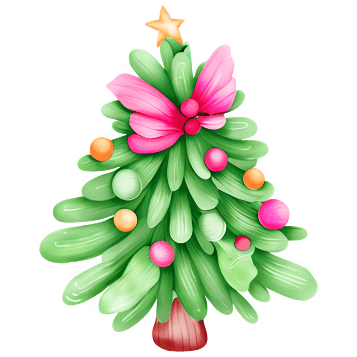 Christmas tree decoration with flowers